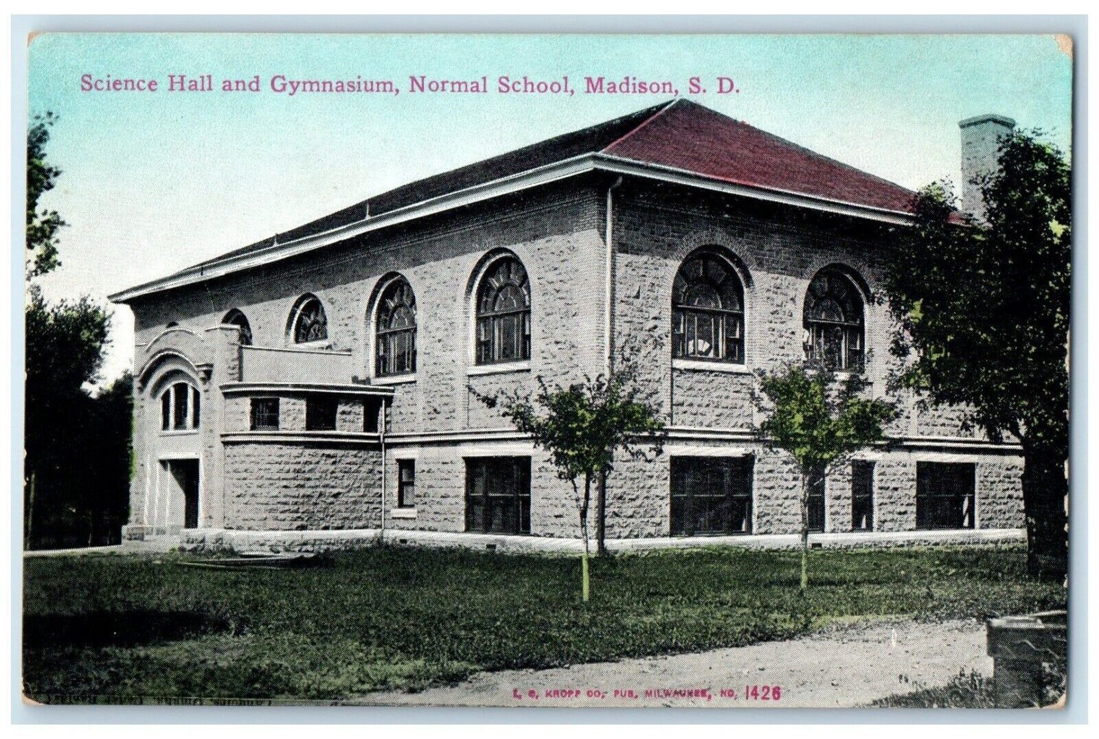 c1910 Science Hall Gymnasium Normal School Madison South Dakota Vintage