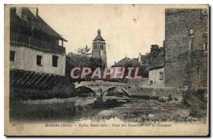 Old Postcard Arbois Church Saint Just Pont Des Capuchin On Caisance