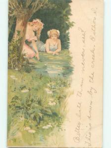 1906 Risque SEXY GIRLS DOWN BY THE RIVER AB7272