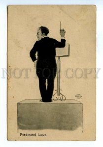 499359 Hans BOHLER Caricature Ferdinand LOWE Austrian conductor Vintage postcard