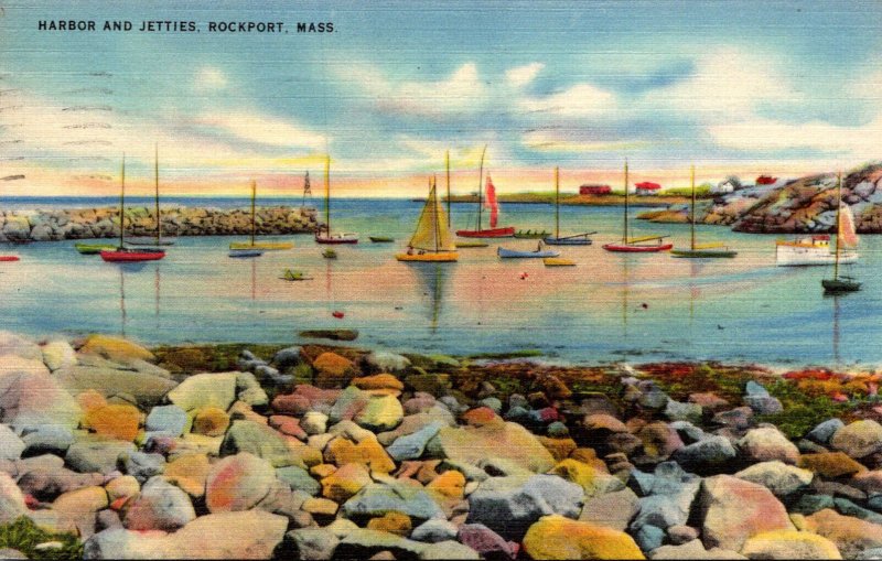 Massachusetts Rockport Harbor and Jetties 1944