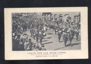 ROCKFORD ILLINOIS CIVIL WAR VETERANS LOGAN FIFE AND DRUM CORPS VINTAGE POSTCARD