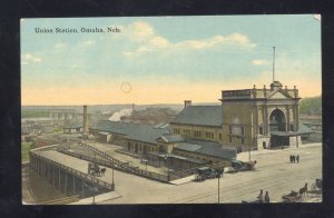 OMAHA NEBRASKA UNION TRAIN STATION RAILROAD DEPOT COPE COLORADO POSTCARD