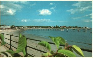 Postcard Fisherman's Beach Showing The Famous Fish House And Pier Swampscott MA