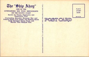 Santa Cruz, CA California  SHIP AHOY RESTAURANT~Goebel & Suk  ROADSIDE  Postcard