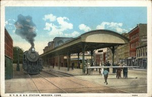 Meriden Connecticut CT Train Station Depot c1920s Postcard