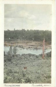 Postcard RPPC C-1910 Wisconsin Barrow County Tuscobia Lake Hand tinted WI24-3230