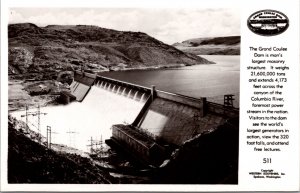 Real Photo Postcard Grand Coulee Dam Columbia River Washington