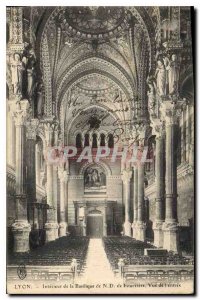 Postcard Old Lyon Interior of the Basilica of Our Lady of Fourviere View of t...