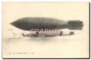 Old Postcard Aviation Zeppelin Airship City of Paris