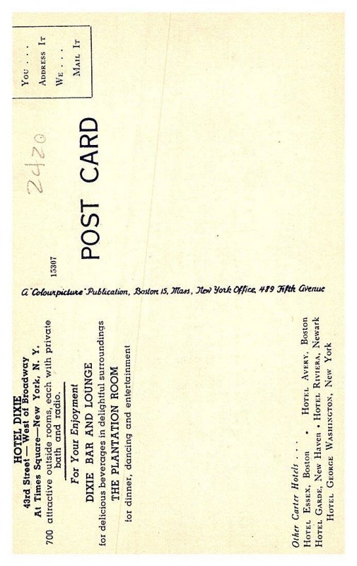 New York City , Hotel Dixie