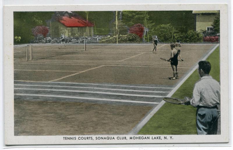 Tennis Courts Sonaqua Club Mohegan Lake New York postcard United