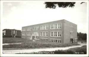 Cedartown GA Purks Junior High School Cline Real Photo Postcard