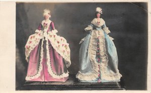 H42/ Interesting RPPC Postcard c1910 Hand-Colored Fancy Dolls Dresses 3