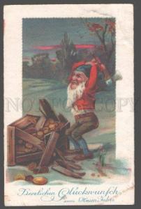 099188 Funny GNOME Elf MINING Gold Vintage RARE Litho PC