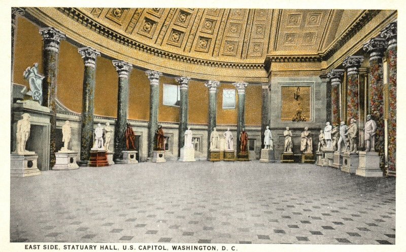 Vintage Postcard East Side Statuary Hall United States Capitol Washington D.C.