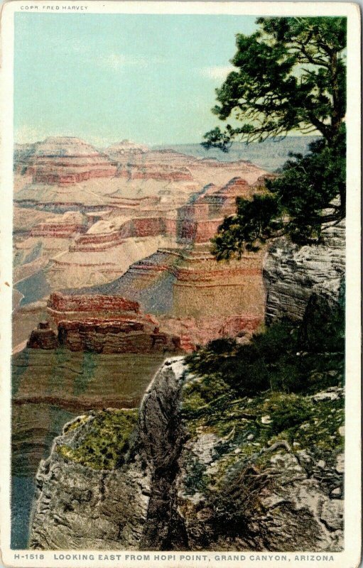 E Hopi Point Grand Canyon Arizona AZ WB Postcard VTG UNP Unused Phostint 