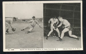 CAMP ENDICOTT RHODE ISLAND BASEBALL GAME BOXING MATCH VINTAGE POSTCARD