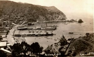 c1930's Avalon Bird's Eye View Catalina Island California CA RPPC Photo Postcard