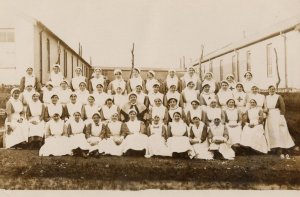 Hull Yorkshire Red Cross Nurses Military Circa WW1 RPC Postcard