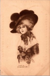 Beautiful Lady Wearing Large Hat