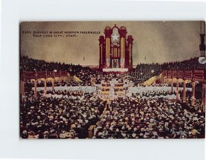 Postcard Services in Great Mormon Tabernacle Salt Lake City Utah USA