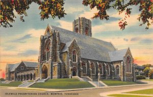 Memphis, TN Tennessee  IDLEWILD PRESBYTERIAN CHURCH  ca1940's Linen Postcard