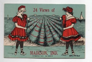 Madison Indiana Bathing Beauties Shell Fold Out Vintage Postcard AA53423