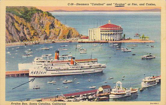 California Avalon Bay Catalina Island Steamers Catalina and Avalon At Pier 19...