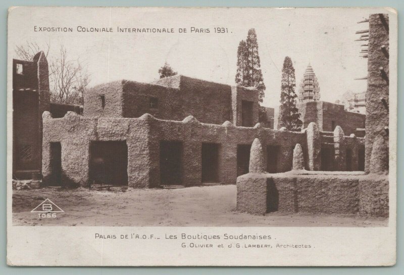 Paris France~International Colonial Exhibition~AOF Palace~Sudanesse Shops~1931