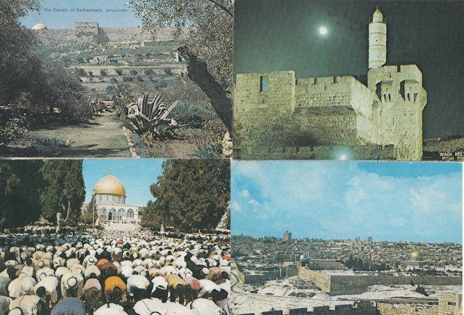 Jerusalem Praying At Dome Of The Rock Night Snow Christmas 4x Postcard s