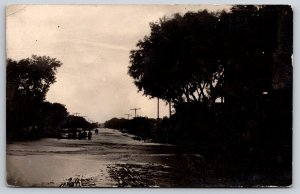 RPPC 1908  Glasco  Kansas  Street Flooded  Postcard