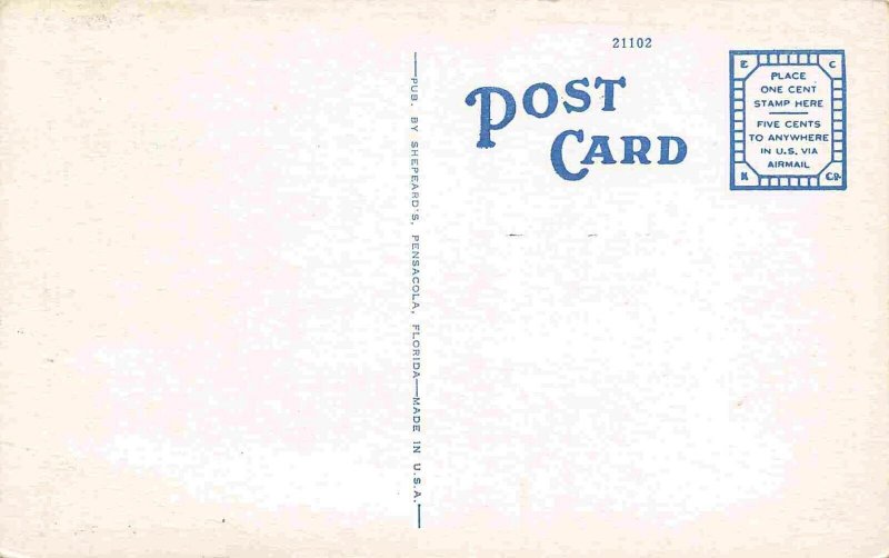 Sanders Beach Pensacola Florida 1930s postcard