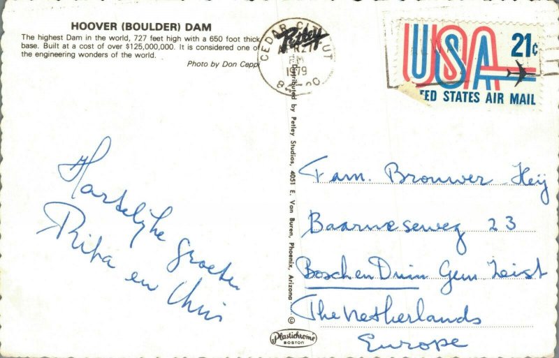 USA Boulder Dam Vintage Postcard BS.10