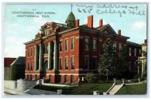 1909 Chattanooga High School Building Exterior Chattanooga Tennessee TN Postcard