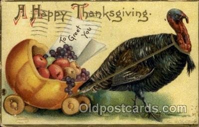 Artist Ellen Clapsaddle, Thanksgiving 1924 a lot of corner wear, postal used ...