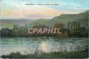 Old Postcard Grenoble sunset knew the isere