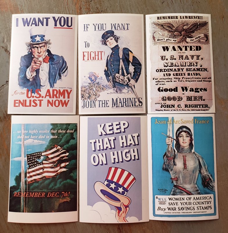 Lot of 17 Postcards - Patriotic - WWII - Preproduction - National Archives