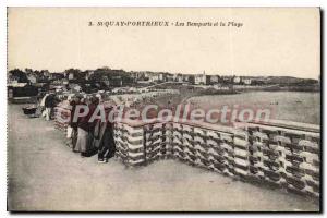 Old Postcard SAINT-QUAY-PORTRIEUX the ramparts and the beach