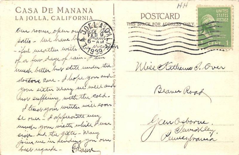 La Jolla California Postcard