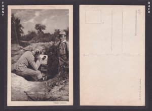 Postcard, Hungary Telephone connection from the trench, WWI