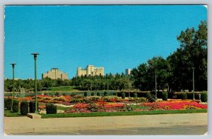 Legislative Garden, Regina Saskatchewan, 1960s Postcard, Postal Services Cancel