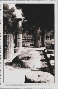 Greece Olympia Temple Of Hera Vintage RPPC C162