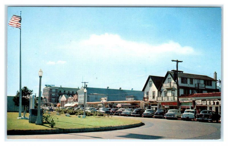 REHOBOTH BEACH, DE Delaware STREET SCENE 1956 Cars Sussex County Postcard