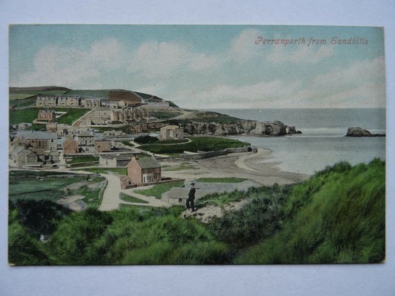Cornwall PERRENPORTH from Sandhills - Old Postcard by Argall's Series