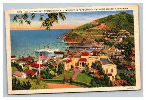 Vintage 1936 Postcard Boats Ships Avalon Bay Santa Catalina Island California