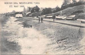 uk33110 rough sea westcliffe on sea real photo  uk