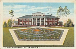 GREENSBORO NORTH CAROLINA~MASONIC & EASTERN STAR HOME~1921 POSTCARD