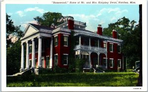 1920s Homewood Plantation Home of Kingsley Swan Natchez MS Postcard