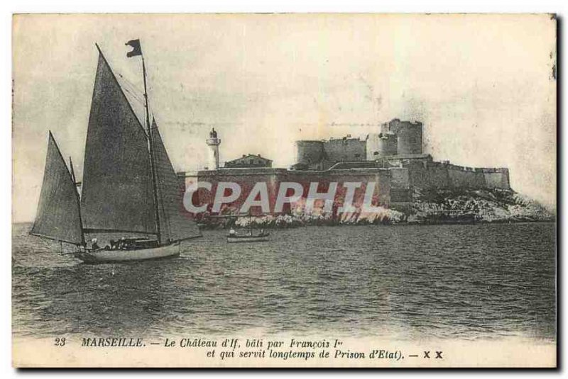 Old postcard Marseille on Chateau d'If Bati by Francois I and who long served...